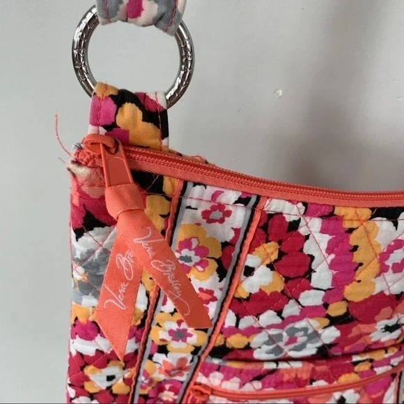 Vera Bradley Crossbody Multi-Zipper Bright Colored Purse - Picture 8 of 13